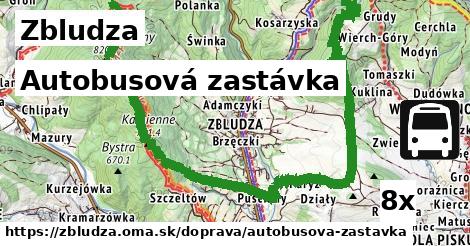 autobusová zastávka v Zbludza