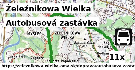 autobusová zastávka v Żeleźnikowa Wielka
