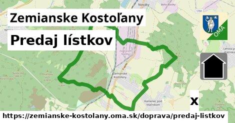 Predaj lístkov, Zemianske Kostoľany