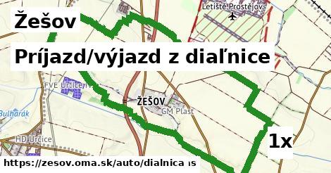 príjazd/výjazd z diaľnice v Žešov