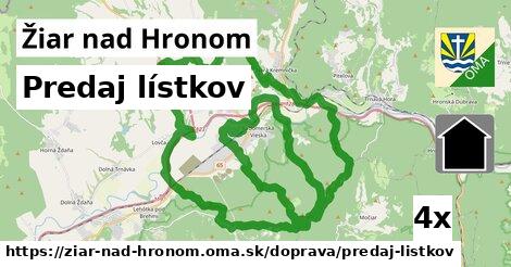 Predaj lístkov, Žiar nad Hronom