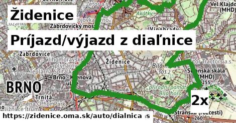 Príjazd/výjazd z diaľnice, Židenice