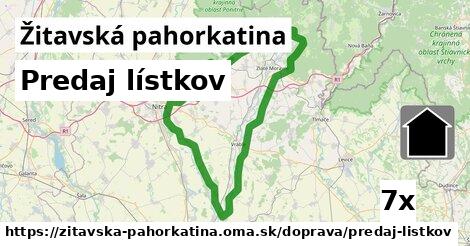 Predaj lístkov, Žitavská pahorkatina