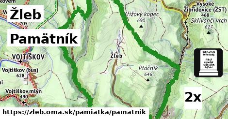 Pamätník, Žleb