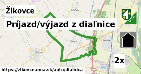 Príjazd/výjazd z diaľnice, Žlkovce