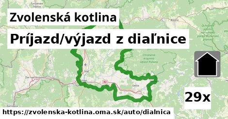 Príjazd/výjazd z diaľnice, Zvolenská kotlina