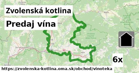 Predaj vína, Zvolenská kotlina