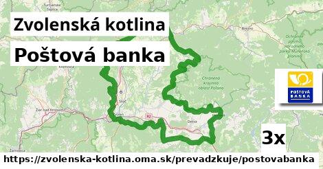 Poštová banka, Zvolenská kotlina