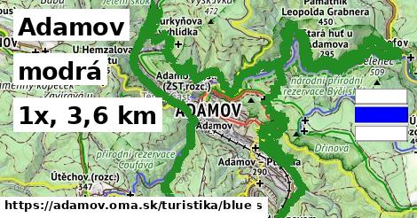 Adamov Turistické trasy modrá 