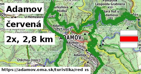 Adamov Turistické trasy červená 