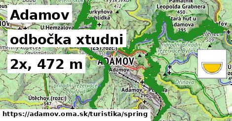 Adamov Turistické trasy odbočka xtudni 