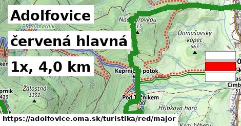 Adolfovice Turistické trasy červená hlavná