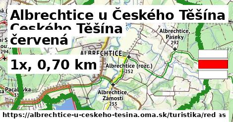 Albrechtice u Českého Těšína Turistické trasy červená 