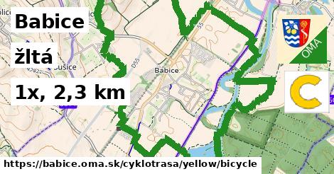 Babice Cyklotrasy žltá bicycle