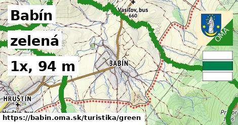 Babín Turistické trasy zelená 