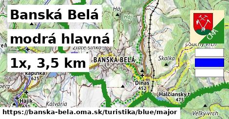 Banská Belá Turistické trasy modrá hlavná