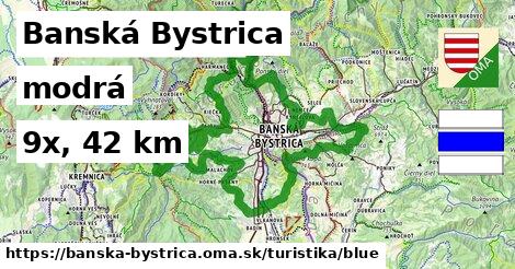 Banská Bystrica Turistické trasy modrá 