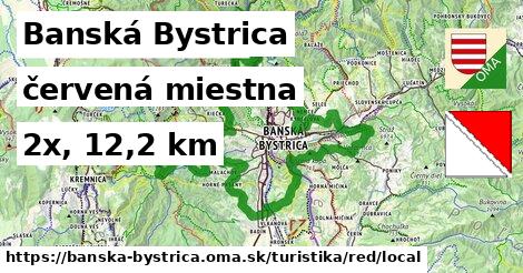 Banská Bystrica Turistické trasy červená miestna