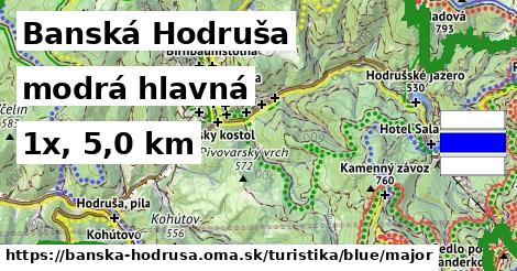 Banská Hodruša Turistické trasy modrá hlavná