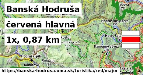 Banská Hodruša Turistické trasy červená hlavná