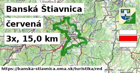 Banská Štiavnica Turistické trasy červená 