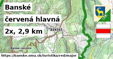 Banské Turistické trasy červená hlavná