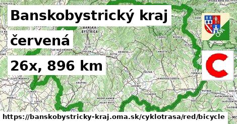 Banskobystrický kraj Cyklotrasy červená bicycle