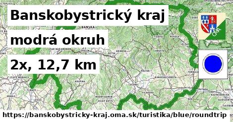 Banskobystrický kraj Turistické trasy modrá okruh