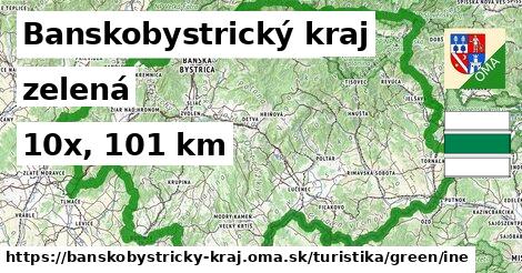 Banskobystrický kraj Turistické trasy zelená iná