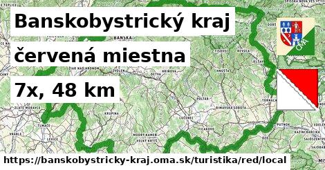 Banskobystrický kraj Turistické trasy červená miestna