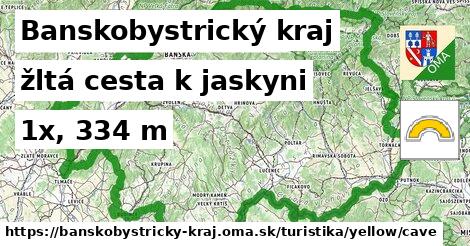 Banskobystrický kraj Turistické trasy žltá cesta k jaskyni