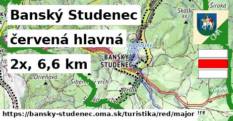 Banský Studenec Turistické trasy červená hlavná