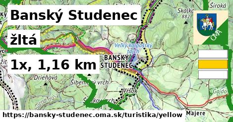 Banský Studenec Turistické trasy žltá 