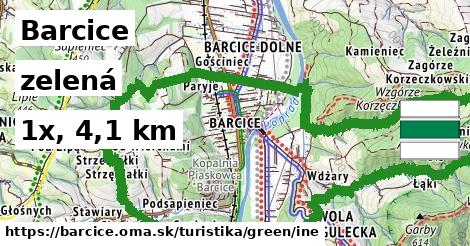 Barcice Turistické trasy zelená iná