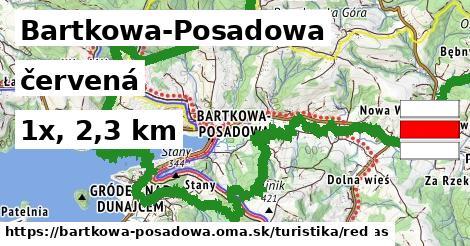 Bartkowa-Posadowa Turistické trasy červená 