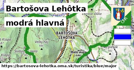 Bartošova Lehôtka Turistické trasy modrá hlavná