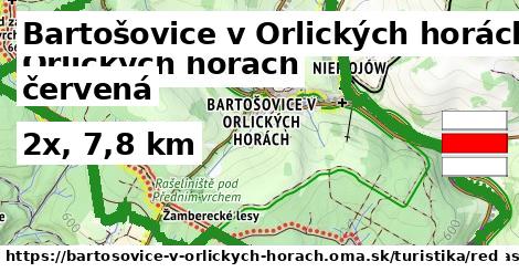 Bartošovice v Orlických horách Turistické trasy červená 