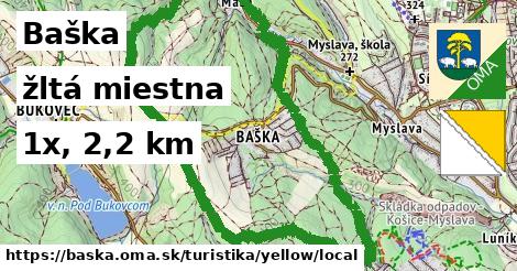 Baška Turistické trasy žltá miestna