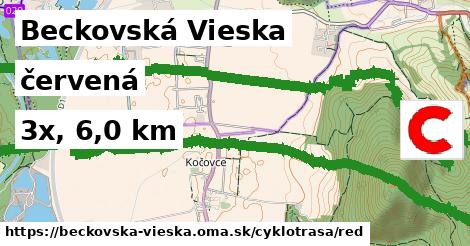 Beckovská Vieska Cyklotrasy červená 