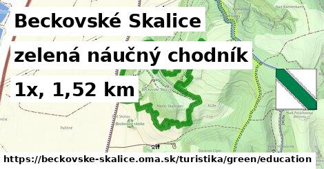 Beckovské Skalice Turistické trasy zelená náučný chodník