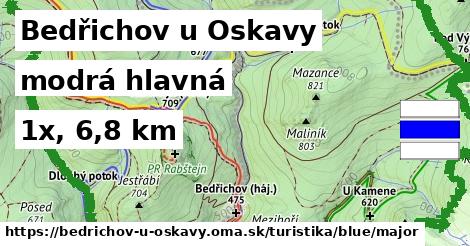 Bedřichov u Oskavy Turistické trasy modrá hlavná