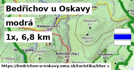 Bedřichov u Oskavy Turistické trasy modrá 