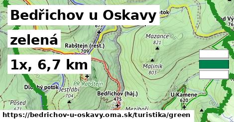 Bedřichov u Oskavy Turistické trasy zelená 