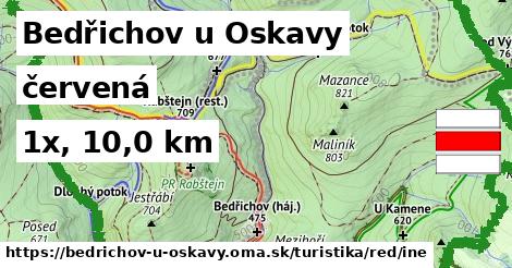 Bedřichov u Oskavy Turistické trasy červená iná