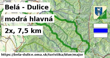 Belá - Dulice Turistické trasy modrá hlavná