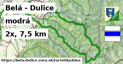 Belá - Dulice Turistické trasy modrá 