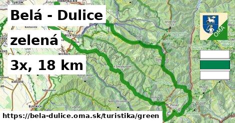 Belá - Dulice Turistické trasy zelená 