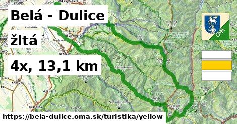 Belá - Dulice Turistické trasy žltá 