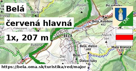 Belá Turistické trasy červená hlavná