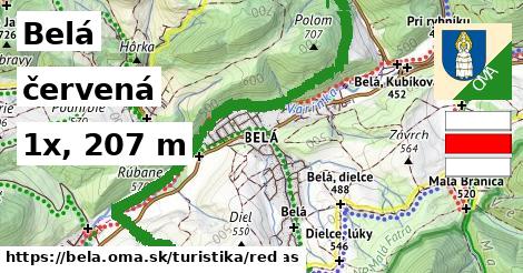 Belá Turistické trasy červená 